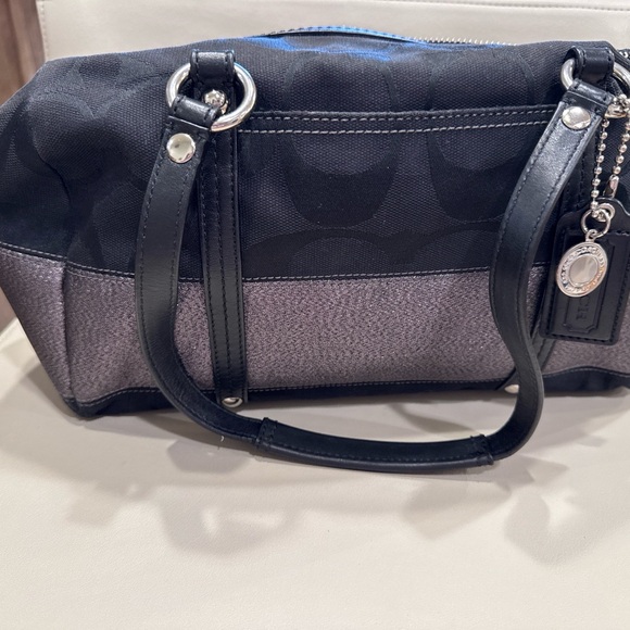 Women's Black and Silver Coach Leather Handbag - Picture 2 of 4